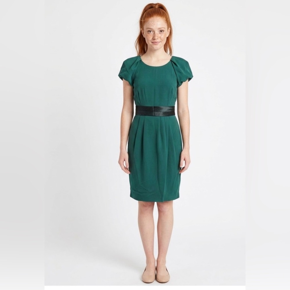 Betty Jackson Vintage Style Emerald Green Cocktail Dress - Size Medium